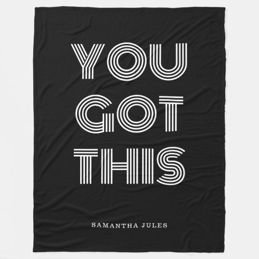 Schwarz Personalisiert GOT DU DIES Motivierend Fleecedecke (Vorderseite)