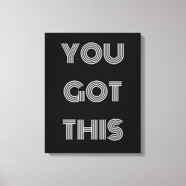 Schwarz Personalisiert GOT DU DIES Motivierend Leinwanddruck