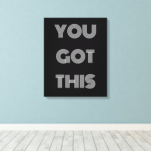 Schwarz Personalisiert GOT DU DIES Motivierend Leinwanddruck (Insitu (Holzboden))