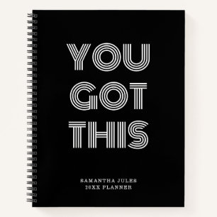 Schwarz Personalisiert GOT DU DIES Motivierend Notizblock