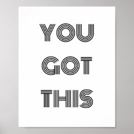 Schwarz Personalisiert GOT DU DIES Motivierend Poster