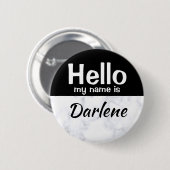Schwarz Personalisiert hallo mein Name ist benutze Button (Vorne & Hinten)