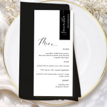 Schwarz Personalisiert mit Gast Name Elegant