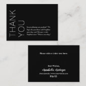 Schwarz | Personalisiert Modern Minimalistisch Dan Mitteilungskarte (Vorne/Hinten)