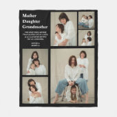 Schwarz Personalisiert Moderne Mama | 6 FOTO Fleecedecke (Vorderseite)