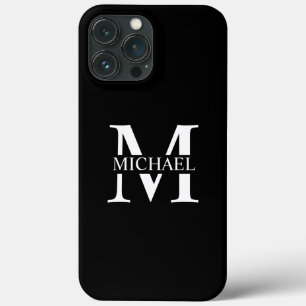 Schwarz-Personalisiert-Monogramm und Name Case-Mate iPhone Hülle