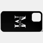 Schwarz-Personalisiert-Monogramm und Name Case-Mate iPhone Hülle (Rückseite (Horizontal))