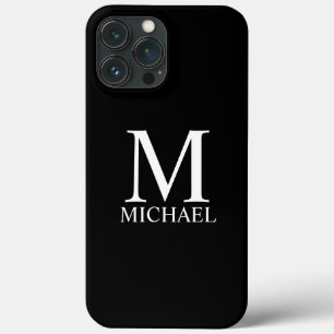 Schwarz-Personalisiert-Monogramm und Name Case-Mate iPhone Hülle