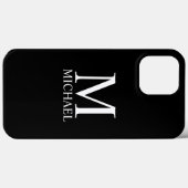Schwarz-Personalisiert-Monogramm und Name Case-Mate iPhone Hülle (Rückseite (Horizontal))