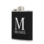 Schwarz-Personalisiert-Monogramm und Name Flachmann (Links)