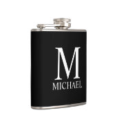 Schwarz-Personalisiert-Monogramm und Name Flachmann (Rechts)