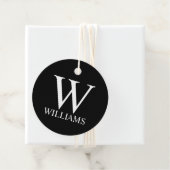 Schwarz-Personalisiert-Monogramm und Name Geschenkanhänger (Beispiel)