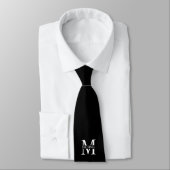 Schwarz-Personalisiert-Monogramm und Name Krawatte (Gebunden)