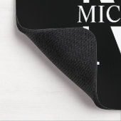 Schwarz-Personalisiert-Monogramm und Name Mousepad (Ecke)