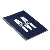 Schwarz-Personalisiert-Monogramm und Name Notizblock (Rechte Seite)