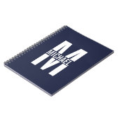 Schwarz-Personalisiert-Monogramm und Name Notizblock (Linke Seite)