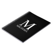 Schwarz-Personalisiert-Monogramm und Name Notizblock (Linke Seite)