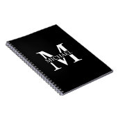 Schwarz-Personalisiert-Monogramm und Name Notizblock (Rechte Seite)