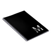 Schwarz-Personalisiert-Monogramm und Name Notizblock (Rechte Seite)