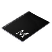 Schwarz-Personalisiert-Monogramm und Name Notizblock (Linke Seite)