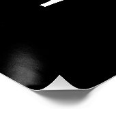 Schwarz-Personalisiert-Monogramm und Name Poster (Ecke)
