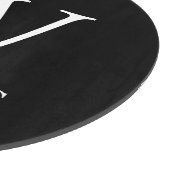 Schwarz-Personalisiert-Monogramm und Name Schneidebrett (Ecke)