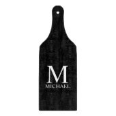 Schwarz-Personalisiert-Monogramm und Name Schneidebrett (Vorderseite)
