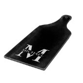 Schwarz-Personalisiert-Monogramm und Name Schneidebrett (Ecke)