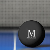 Schwarz-Personalisiert-Monogramm und Name Tischtennisball (Netto)