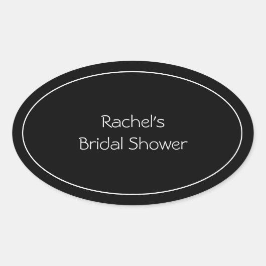 Schwarz-Personalisiert-Oval-Aufkleber Ovaler Aufkleber (Vorderseite)