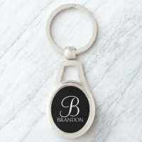 Schwarz-Personalisiert-Script-Monogramm und -Name