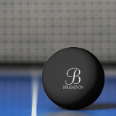 Schwarz-Personalisiert-Script-Monogramm und -Name Tischtennisball (Netto)