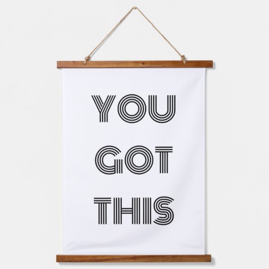 Schwarz Personalisiert, SIE GOT DIESEN Motivierend Wandteppich Mit Holzrahmen (Vorderseite)