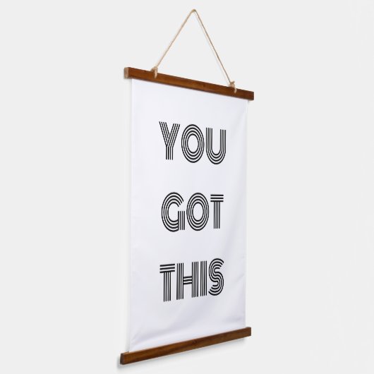 Schwarz Personalisiert, SIE GOT DIESEN Motivierend Wandteppich Mit Holzrahmen (Gewinkelt)