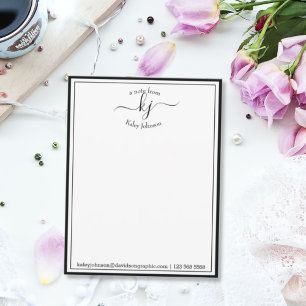 Schwarz Personalisiert Vom Schreibtisch der Kart Dankeskarte