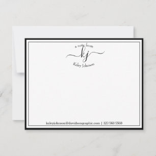 Schwarz Personalisiert   Vom Schreibtisch der Kart Dankeskarte