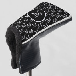 Schwarz-Personalisiertes Monogramm-Muster Golf Headcover