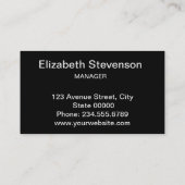 Schwarz, persönlich, Karte, Logo, minimalistisch,  Visitenkarte (Rückseite)