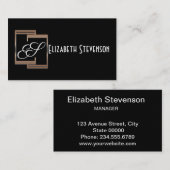 Schwarz, persönlich, Karte, Logo, minimalistisch,  Visitenkarte (Vorne/Hinten)