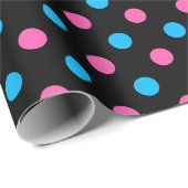 Schwarz Pink Blau Punkte Muster Geschenkpapier (Rolleneckpunkt)