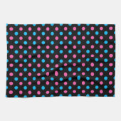 Schwarz Pink Blau Punkte Muster Geschirrtuch (Horizontal)