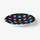 Schwarz Pink Blau Punkte Muster Pappteller (Gewinkelt)