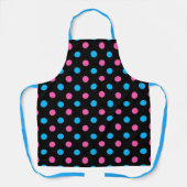 Schwarz Pink Blau Punkte Muster Schürze (Vorderseite)