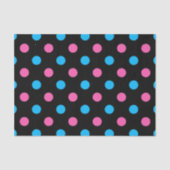 Schwarz Pink Blau Punkte Muster Seidenpapier (Vorderseite)