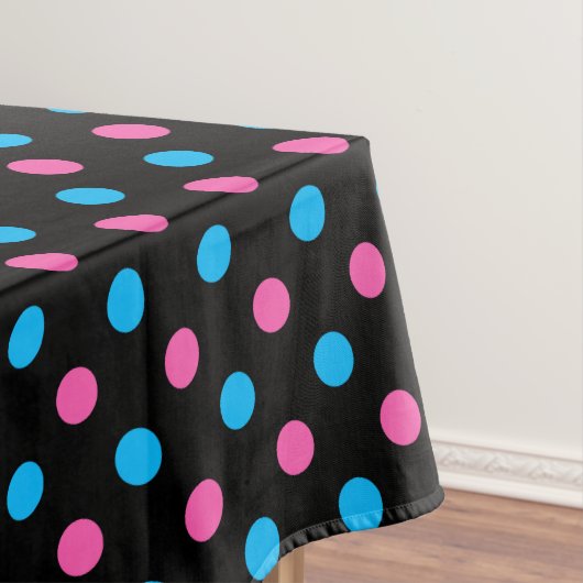 Schwarz Pink Blau Punkte Muster Tischdecke (Beispiel)