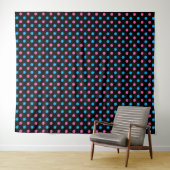 Schwarz Pink Blau Punkte Muster Wandteppich (Beispiel (Horizontal))