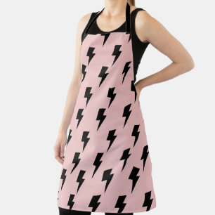 Schwarz Pink Blitz Y2K Indie Stylisches Kochen Schürze