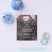 Schwarz-Pink-Blume für Hochzeitsslittlinge im nied Flyer (Einzeln)