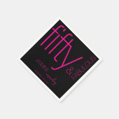 Schwarz Pink Bold Glam Fünfzig und Fantastisch Geb Serviette (Ecke)