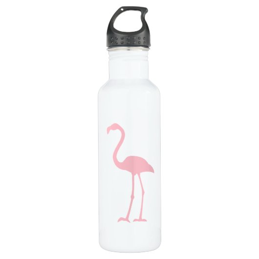 Schwarz-Pink-Flamingo Trinkflasche (Vorderseite)